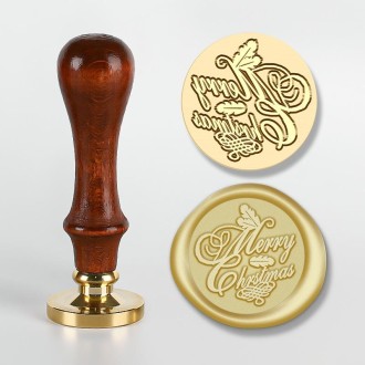 English Letters Series Fire Lacquer Seal Toxca Handle+Brass Seal Head(YW-13 Merry Chrstmas)