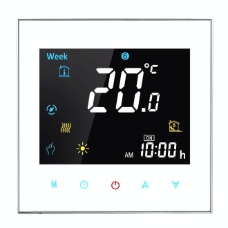 BHT-3001 16A Load Electronic Heating Type LCD Digital Heating Room Thermostat with Sensor, Display Clock / Temperature / Time / 