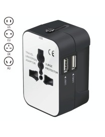 Portable Multi-function Dual USB Ports Global Universal Travel Wall Charger Power Socket, For iPad , iPhone, Galaxy, Huawei, Xia