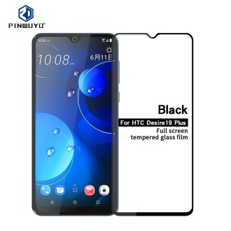 PINWUYO 9H 2.5D Full Screen Tempered Glass Film for HTC D19 PLUS(Black)