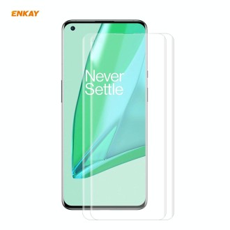 2 PCS For OnePlus 9 Pro ENKAY Hat-Prince 3D Full Screen PET Curved Hot Bending HD Screen Protector Soft Film