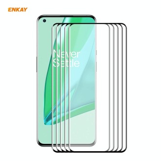 5 PCS For OnePlus 9 Pro ENKAY Hat-Prince 0.26mm 9H 3D Explosion-proof Full Screen Curved Heat Bending Tempered Glass Film