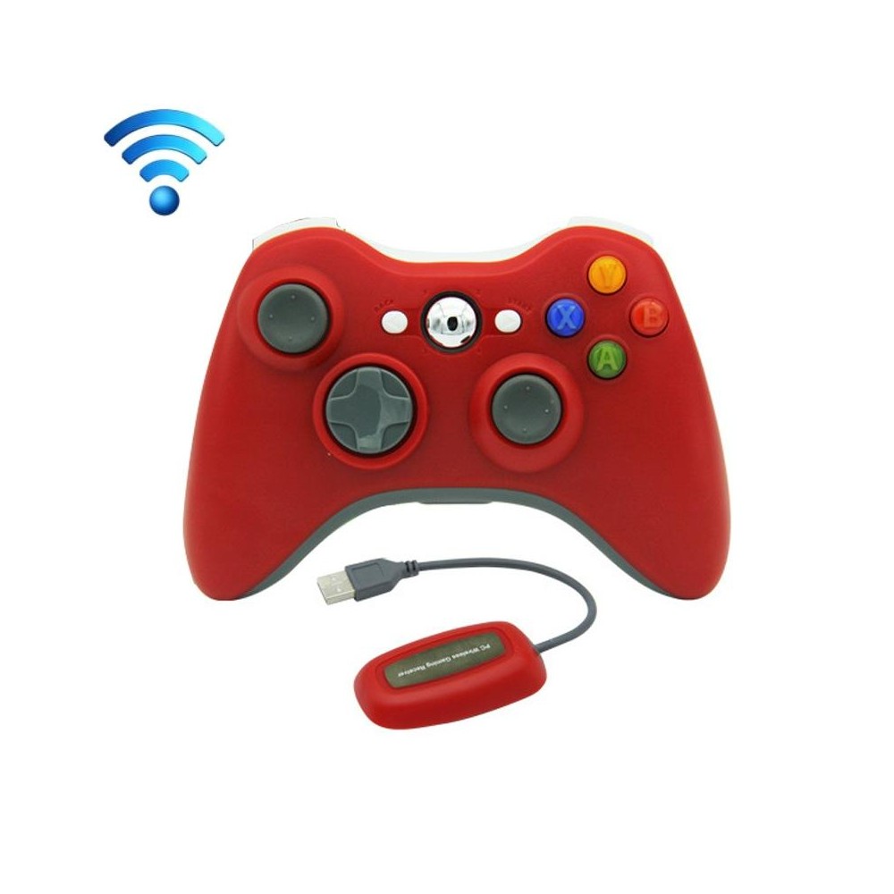 For Microsoft Xbox 360 / PC XB13 Dual Vibration Wireless 2.4G Gamepad With Receiver(Red)