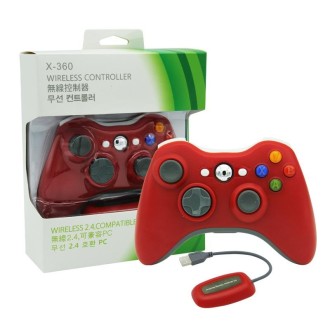 For Microsoft Xbox 360 / PC XB13 Dual Vibration Wireless 2.4G Gamepad With Receiver(Red)