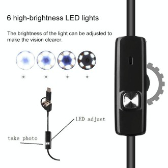 AN100 3 in 1 IP67 Waterproof USB-C / Type-C + Micro USB + USB HD Endoscope Hard Tube Inspection Camera for Parts of OTG Function