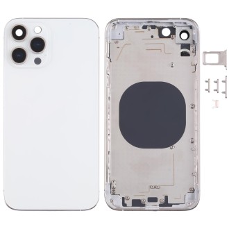 Stainless Steel Material Back Housing Cover with Appearance Imitation of iP13 Pro for iPhone XR(White)