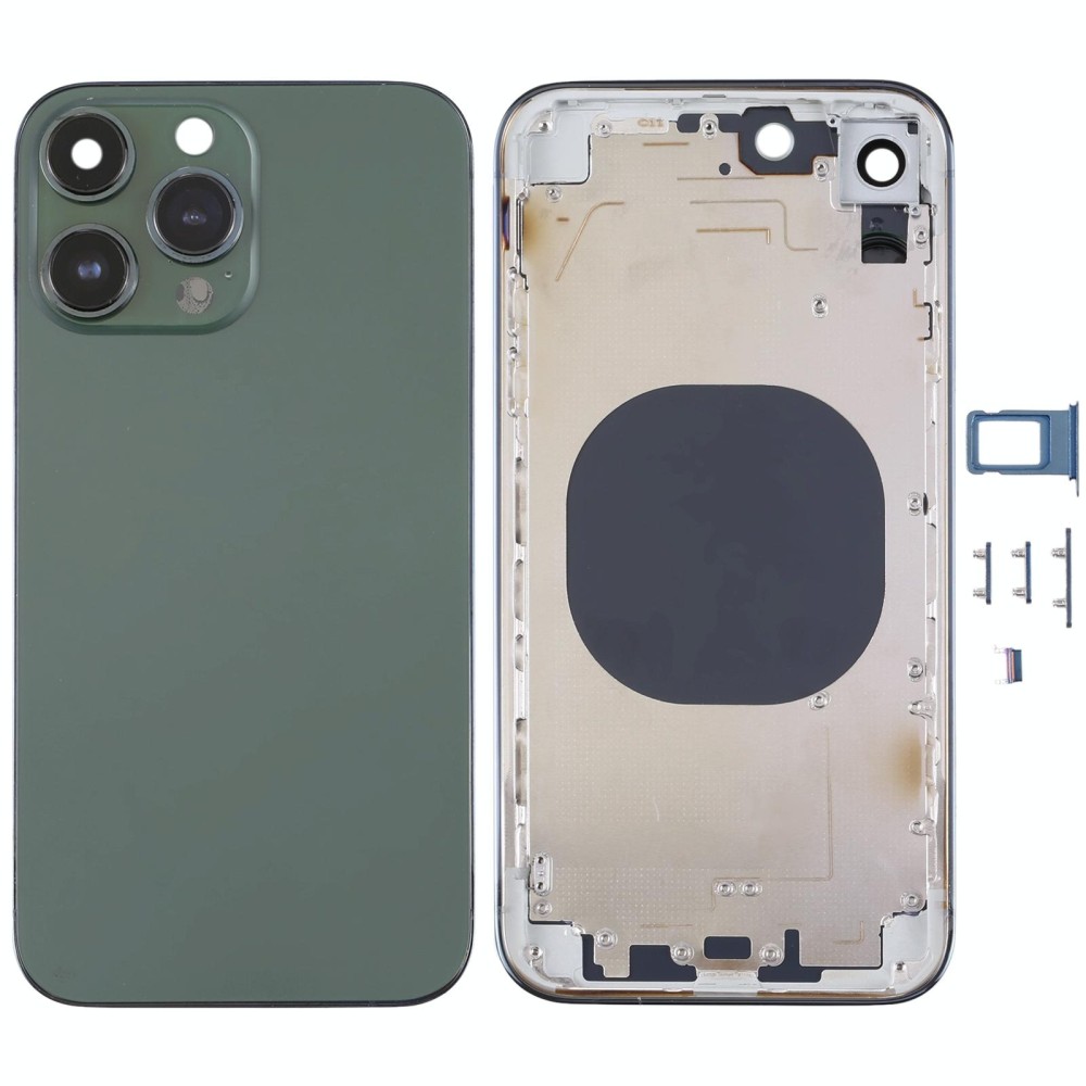 Stainless Steel Back Housing Cover with Appearance Imitation of iP13 Pro for iPhone XR(Green)