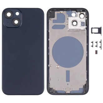 Back Housing Cover with SIM Card Tray & Side  Keys & Camera Lens for iPhone 13(Black)