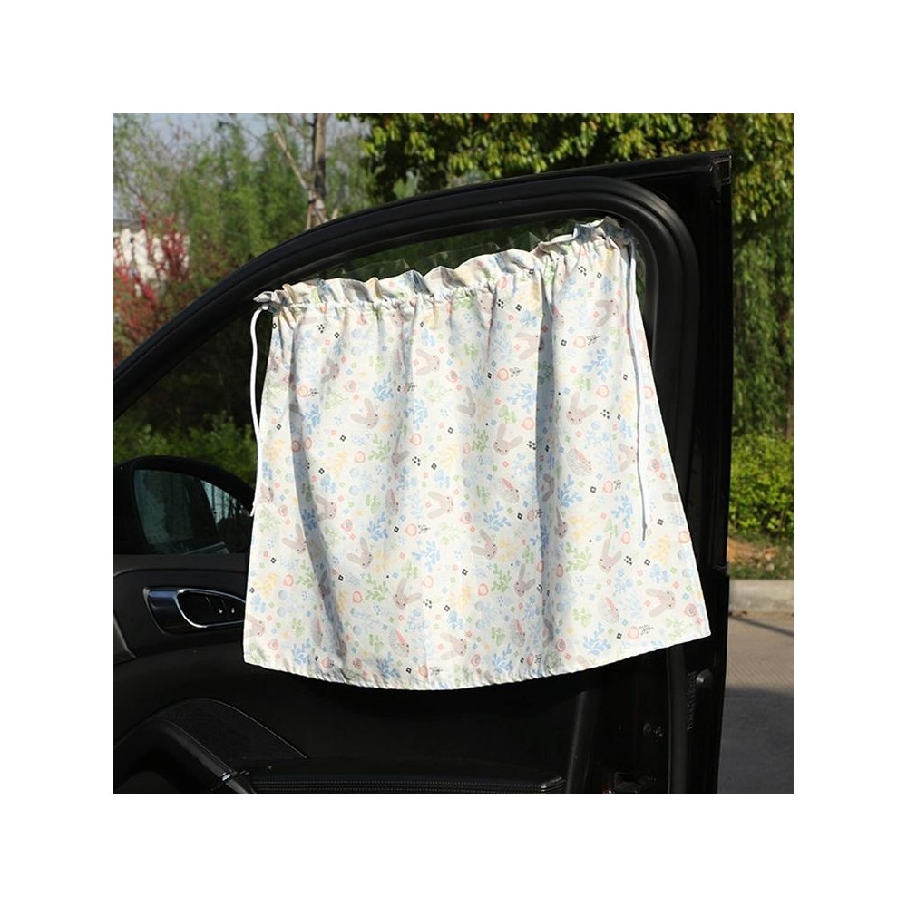 Car Curtains Cotton Car Suction Cup Sunshade Sun Protection Thermal Curtain(Bunny)