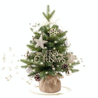 50cm LED Rotating Music Box Desktop Mini Christmas Tree Christmas Decorative Ornaments(Green)