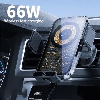 X11s 66W High Power Transparent Car Wireless Charger Phone Bracket(Titanium)