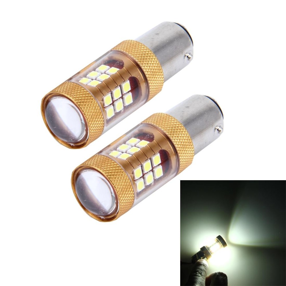 2 PCS 1157/BAY15D 15W 1300LM 6500K 28 SMD-3030 LED Car Brake Lights Turn Light, DC 12V(White Light)