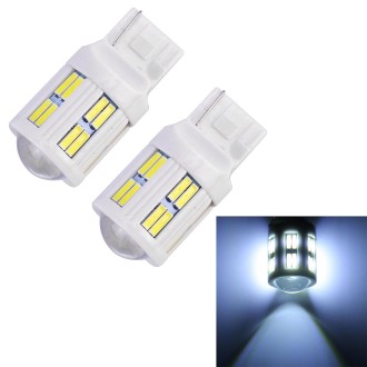 2 PCS T20 / 7440 3W DC 12V 6000K 200LM Car Auto Ceramics Turn Lights / Reversing Light 16LEDs SMD-7020 Lamps, with Projector Len