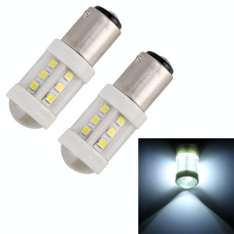 2 PCS 1157 / BAY15D 4.5W DC 12V 6000K 360LM Car Auto Ceramics Brake Lights 18LEDs SMD-3030 Lamps, with Projector Lens (White Lig