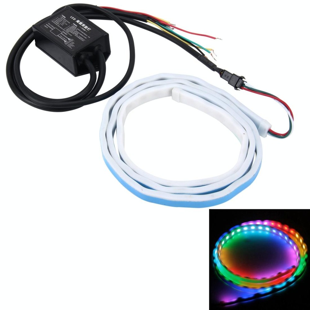 1.2m Car Auto Waterproof Universal Rear Colorful Flowing Light Tail Box Lights Red Light Brake Light Yellow Light Turn Signal Li