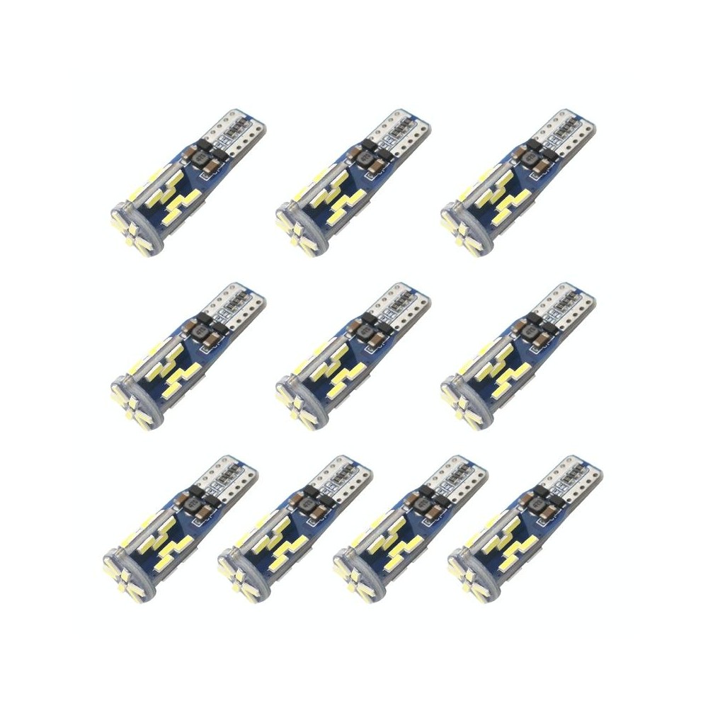 10 PCS T10 DC12V / 3W / 6000K / 180LM Car Canbus Decoding LED Clearance Lights with 30LEDs SMD-4041 Lamp Beads