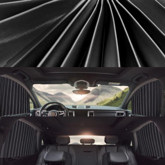 4 in 1 Car Auto Sunshade Curtains Windshield Cover Set (Black)