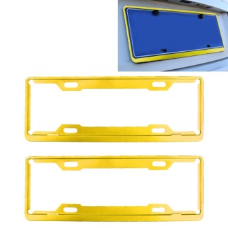 2 PCS Car License Plate Frames Car Styling License Plate Frame Aluminum Alloy Universal License Plate Holder Car Accessories(Yel