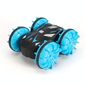 2.4G RC Stunt Car Land Water Double Side Amphibious Elves Simulate Remote Control Vehicle Toy (Blue)