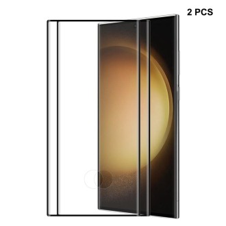 For Samsung Galaxy S23 Ultra 5G 2pcs NKAY 3D Full Glue Hot Bending Explosion-proof Full Tempered Glass Film