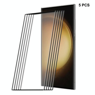 For Samsung Galaxy S23 Ultra 5G 5pcs ENKAY 3D Full Glue Hot Bending Explosion-proof Full Tempered Glass Film, Support Ultrasonic