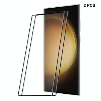 For Samsung Galaxy S23 Ultra 5G 2pcs ENKAY 3D Full Glue Hot Bending Explosion-proof Full Tempered Glass Film, Support Ultrasonic