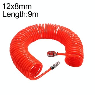 LAIZE Compressor Air Flexible PU Spring Tube with Connector, Specification:12x8mm, 9m