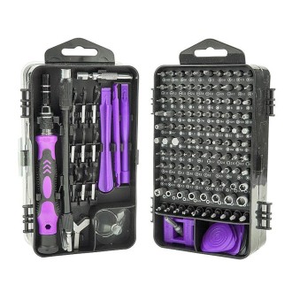 138 in 1 DIY Mobile Phone Disassembly Tool Clock Repair Multi-function Tool Screwdriver Set (Purple)