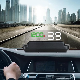 T900 Car GPS HUD Virtual HD Reflection Board Head-up Display, Speed & Driving Distance / Time Display, Over Speed & Voltage & Lo