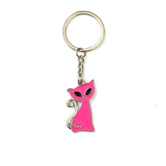 10 PCS Metal Paint Key Ring Car Pendant(Pink)