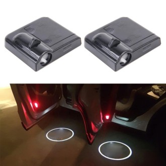 2 PCS LED Ghost Shadow Light, Car Door LED Laser Welcome Decorative Light, Display Logo for Renault Car Brand(Black)