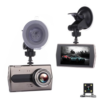 H600 4 inch Front and Rear Dual-recording HD 1080P Night Vision Driving Recorder Support Loop Recording / Parking Monitoring