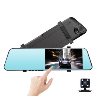 5.5 inch Touch Screen Car Rearview Mirror HD 1080PStar Night Vision Double Recording Driving Recorder DVR Support Motion Detecti