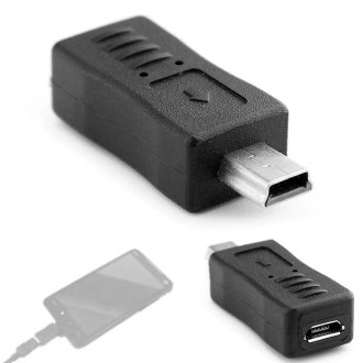 USB 2.0 Mini USB to Micro USB Female Adapter(Black)