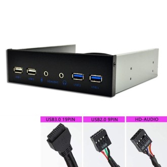 2 x USB 3.0+2 x USB2.0+ HD-AUDIO  Desktop PC Case Internal Front Panel