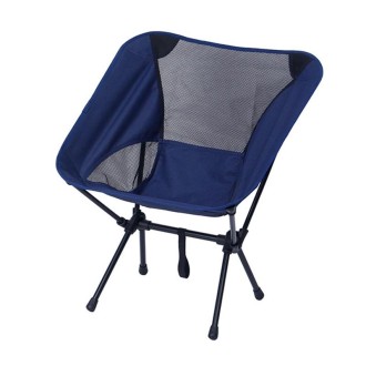 Small Outdoor Camping Leisure Beach Portable Folding Chair (Navy Blue)