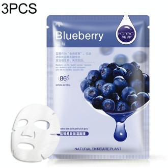 3 PCS Skin Care Plant Facial Mask Moisturizing Oil Control Blackhead Remover Wrapped Mask Face Mask Face Care(Blueberry)