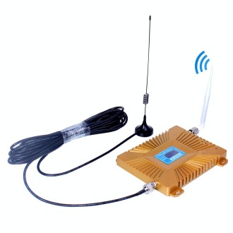 GSM900 / WCDMA2100 Mini Mobile Phone LCD Signal Repeater with Sucker Antenna(Gold)