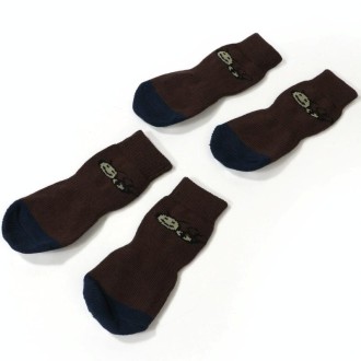 Pet Socks Cotton Anti-Scratch Breathable Foot Cover, Size: 4XL(Brown)