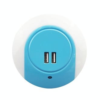 A78B LED Night Light With USB Port Intelligent Light Control Sensor Light, Plug:AU Plug(Blue)