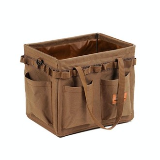 Outdoor Folding Storage Open-mouth  Box Camping Storage Tool Bag(Sand Color)