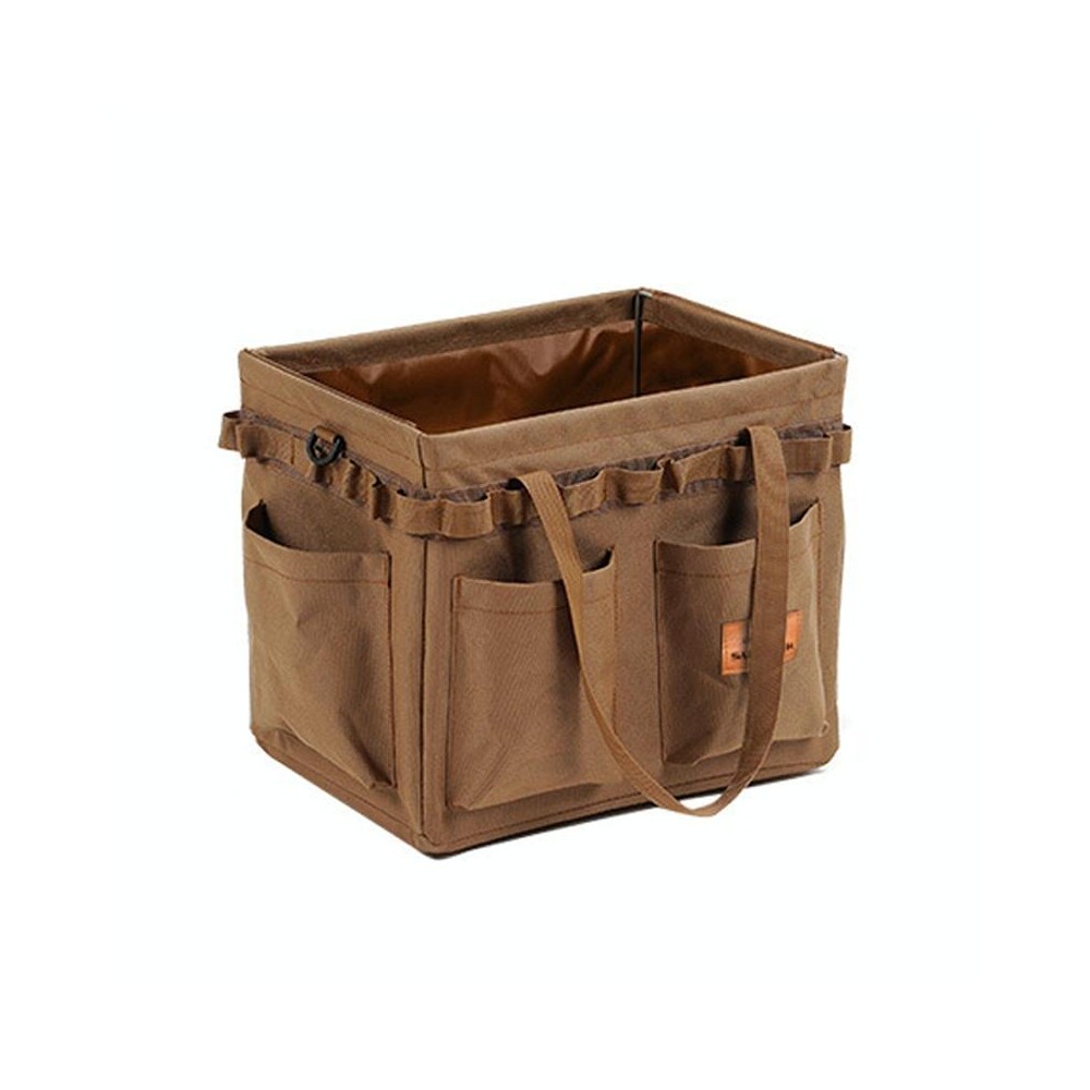 Outdoor Folding Storage Open-mouth  Box Camping Storage Tool Bag(Sand Color)