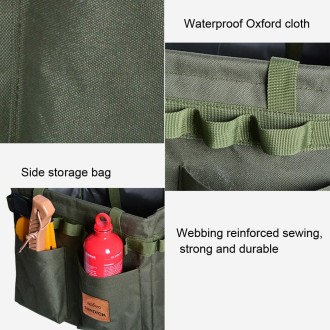 Outdoor Folding Storage Open-mouth  Box Camping Storage Tool Bag(Sand Color)