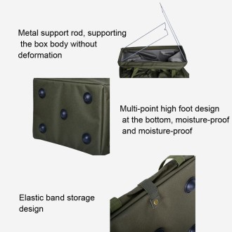 Outdoor Folding Storage Open-mouth  Box Camping Storage Tool Bag(Sand Color)