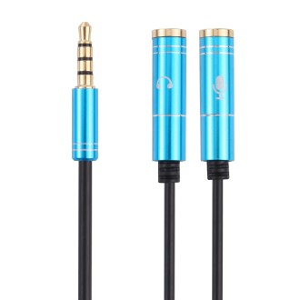 2 x 3.5mm Female to 3.5mm Male Adapter Cable(Blue)