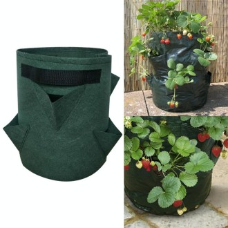 8 Pockets 43L / 10 Gallon Non-woven Felt Strawberry Planting Bag, Size: 35X45cm(Green)