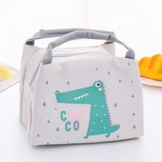 Portable Student Lunch Outdoor Portable Insulation Child Cute Student Lunch Box Bag(Baby Crocodile)