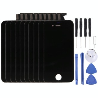 10 PCS Digitizer Assembly (LCD + Frame + Touch Pad) for iPhone 4S(Black)