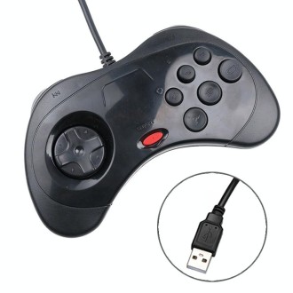 USB Computer Game Handle Controller for Sega Saturn(Black)