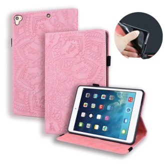 For iPad Pro 9.7 inch Calf Pattern Double Folding Design Embossed Leather Case with Holder & Card Slots & Pen Slot & Elastic Ban